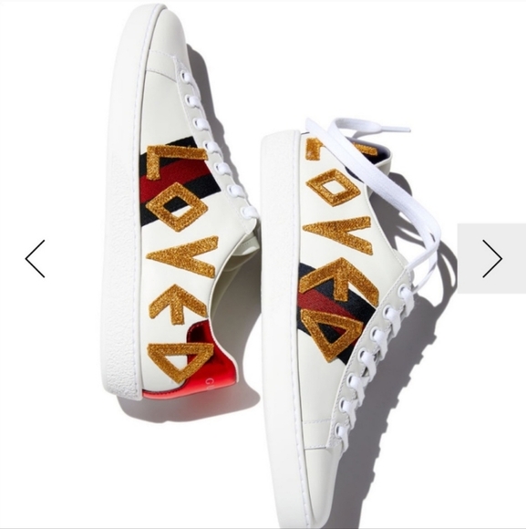 GUCCI ACE LOVED White Leather Sneakers with Red and Gold Accents SIZE 40 - Picture 14 of 14